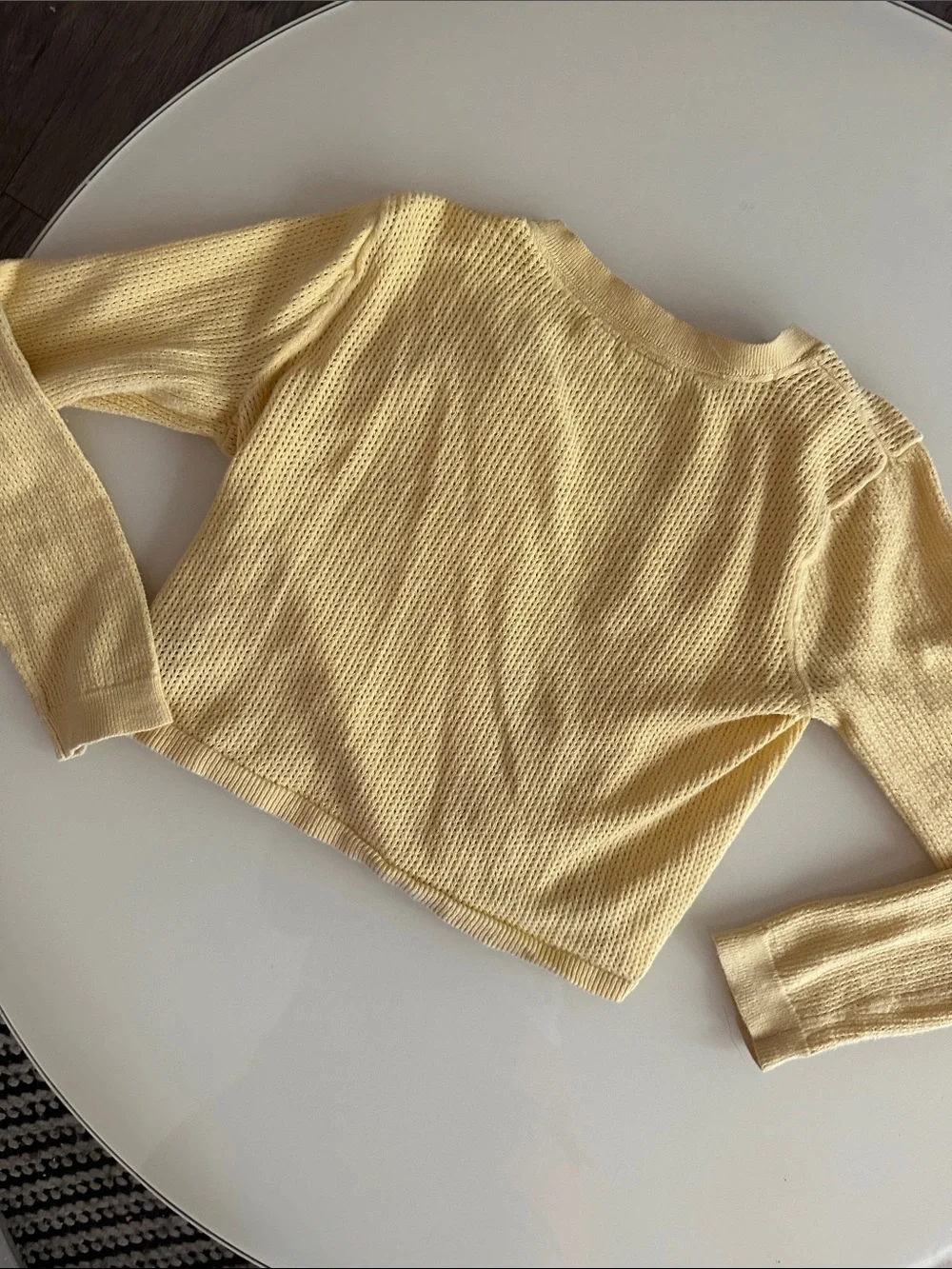 GAP Set of 2 Butter Yellow Ribbed Tank with Brown Teddy Patch and Cardigan